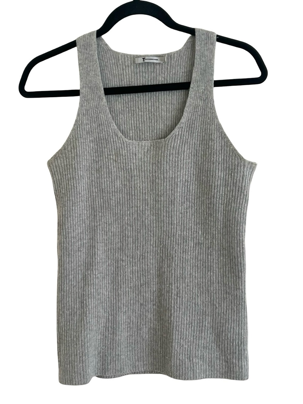 Alexander Wang Gray Wool Cashmere Blend Ribbed Tank Top Medium